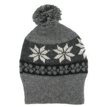 Jacquard grey Alpaca hat