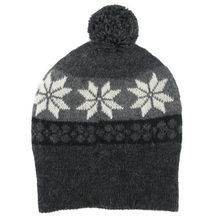 Jacquard anthracite Alpaca hat