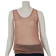 Loose knitt pink cashmere tank top
