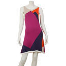 Graphic red & purple Knitt dress