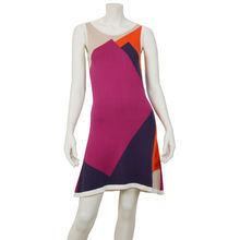Graphic red & purple Knitt dress