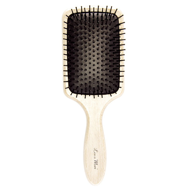 Natural wood premium paddle hair brush Less is More