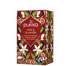 Vanilla Chai - Spiced herbal tea with sweet vanilla Pukka - Vanilla Chai - Fairtrade organic herbal tea with cinnamon & vanilla