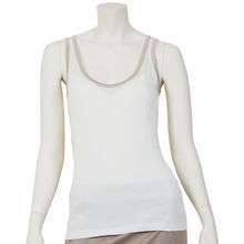 Ecru knitt tank top Kami - Ecru organic cotton knitt tank top