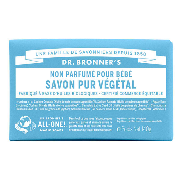 Dr. Bronner - Unscented Pure-Castile bar soap - Baby & sensitive skin