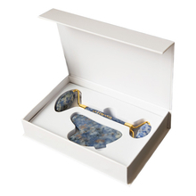 Blue Sodalite Crystal Facial Tool and Roller Sculpting Kit La Fervance - Blue Sodalite Crystal Facial Tool and Roller Sculpting Kit