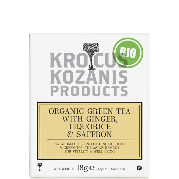 Krocus Kozanis - Organic herbal tea with Ginger, Liquorice & Greek Saffron 