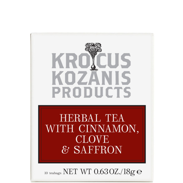 Krocus Kozanis - Organic herbal tea with Cinnamon, Clove & Greek Saffron 