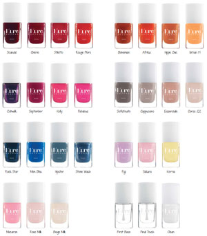 Kure Bazaar natural nail lacquers color range