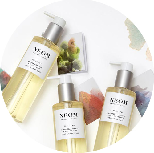Buy Neom Organics natural scented candles and organic bath and body products online